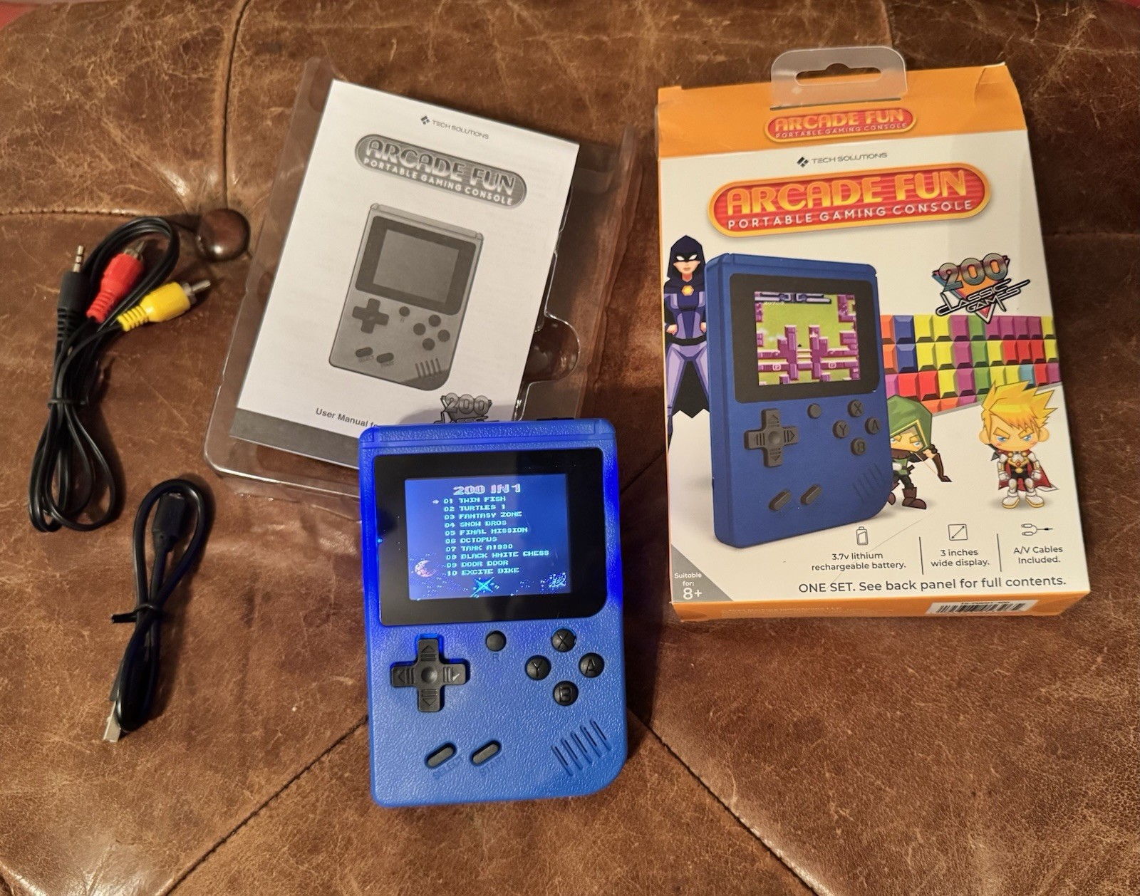 Tech Solutions Arcade Fun Portable Gaming Console/ Handheld 200 Classic Games ￼