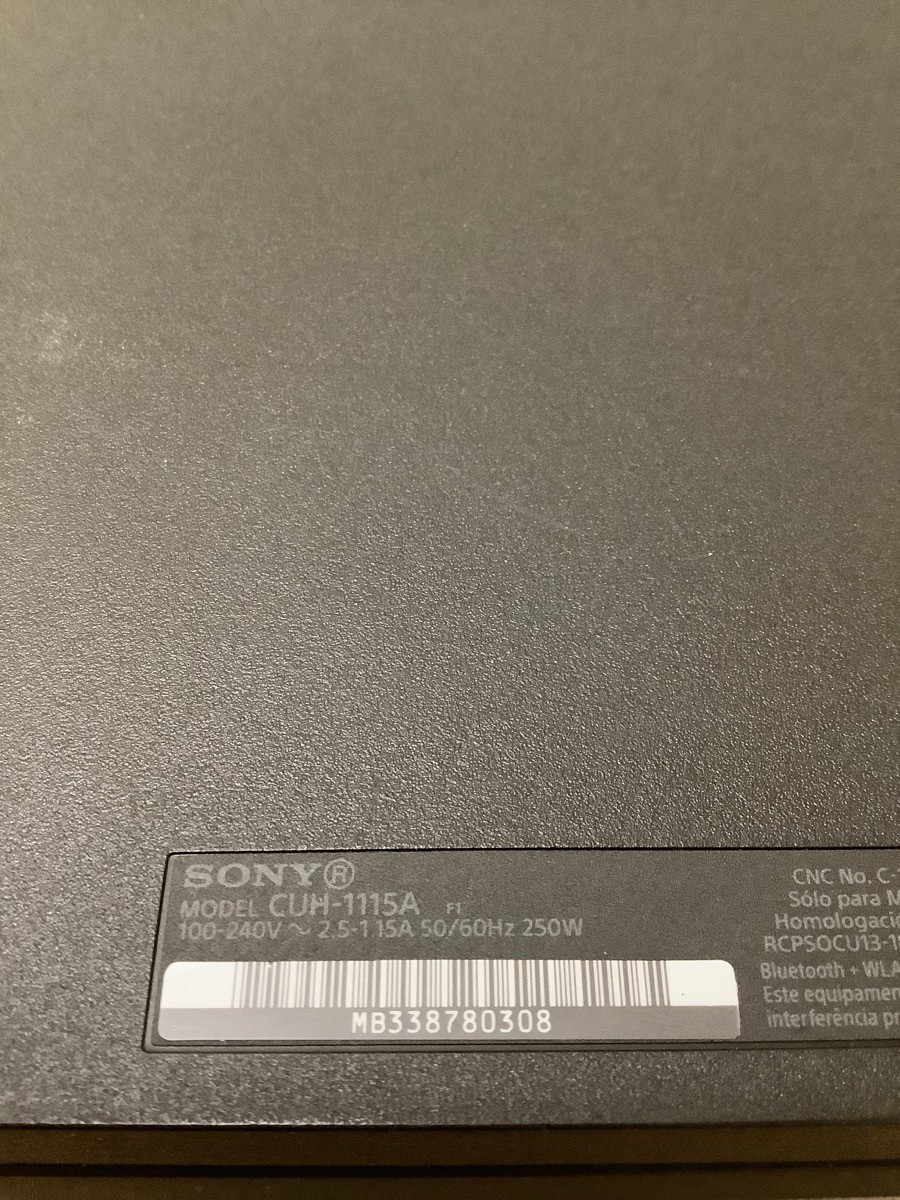 PS4 GAMES SONY CUH-1115A, #MB338780308; BLK PS4 SYS (NO ACC) 500GB (207581-1)