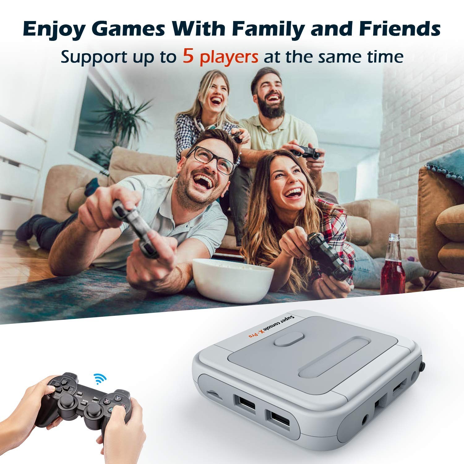 65,000+ Retro Games Console with 2.4GHz Wireless Controllers – Super Console X