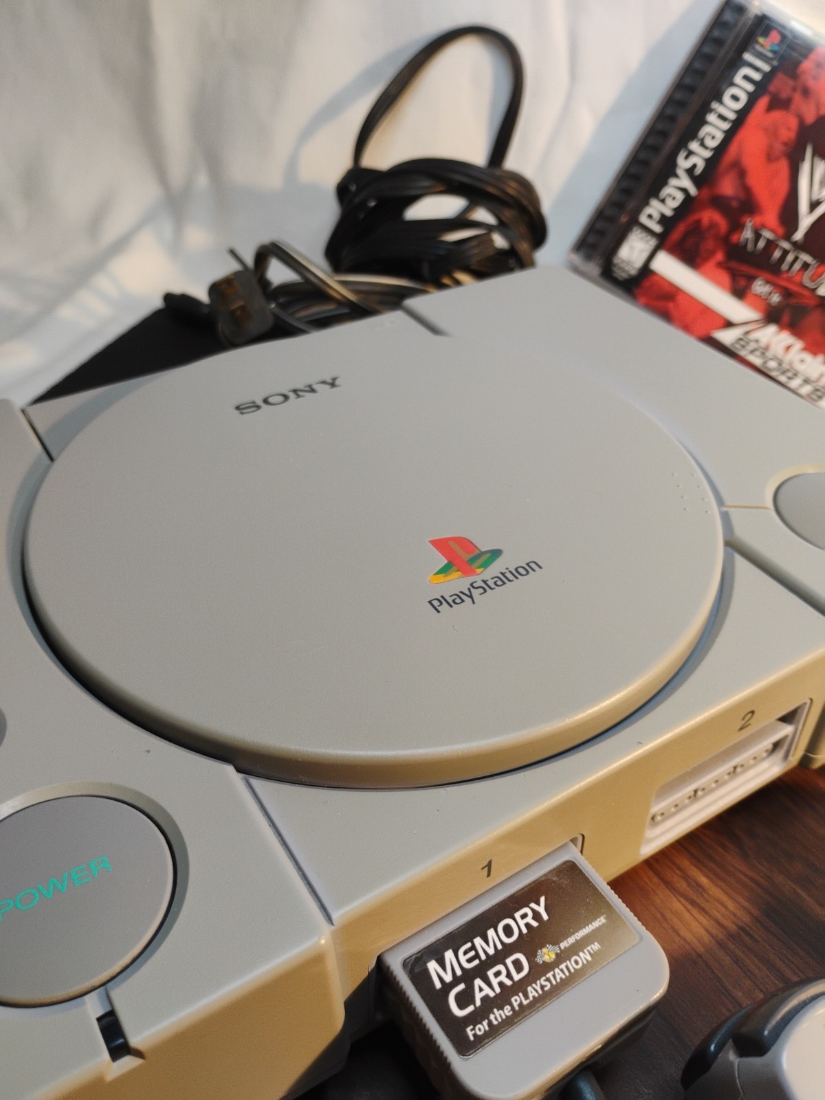 🔥1998 SONY PlayStation PS1 SCPH-7001 Controller & Cords Tested & Working Games