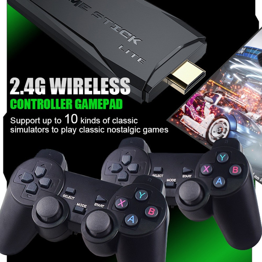 M8 Game Console Built-In 20000 + 64GB Two-Person Wireless Controller 2.4G Stick