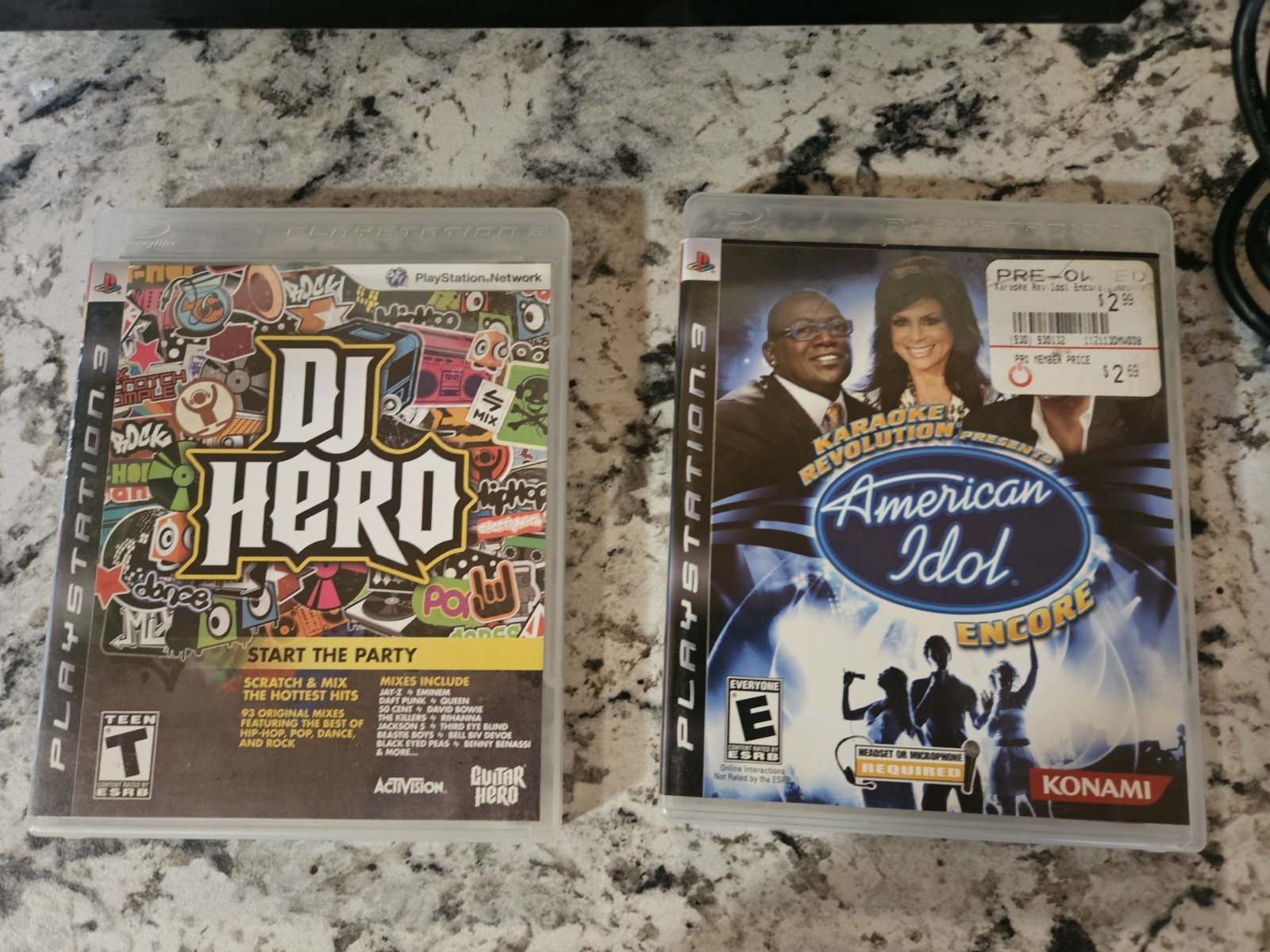 Sony PS3 Console Bundle DJ Hero Turntable Controller 2 Games Tested Working