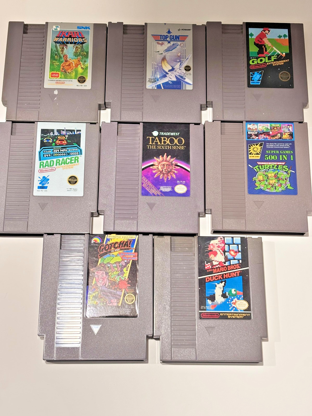 Nintendo NES (NES-001) 1985 Console w/ 2 OEM Controllers & 8 Games Bundle!