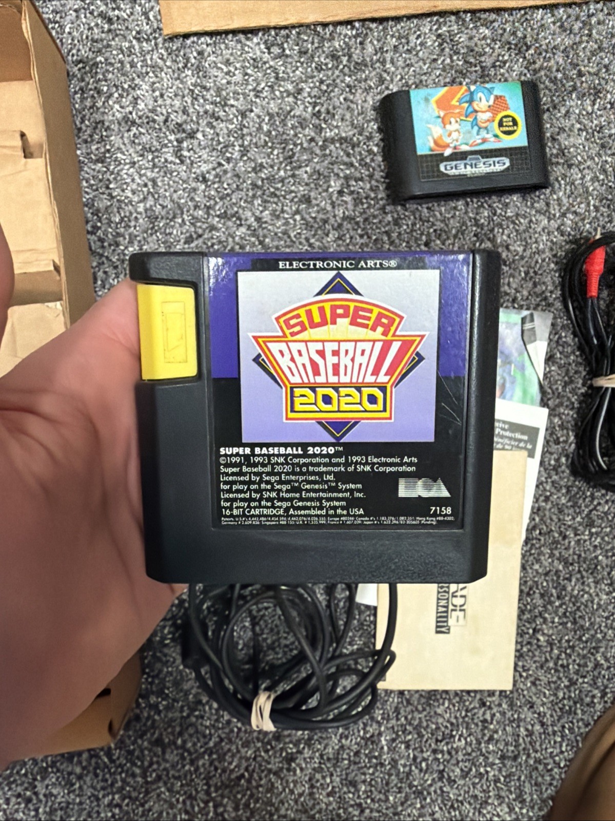 SEGA Genesis Model 2 Core System CIB w/ Sonic 2 Cardboard Inserts OEM WORKING