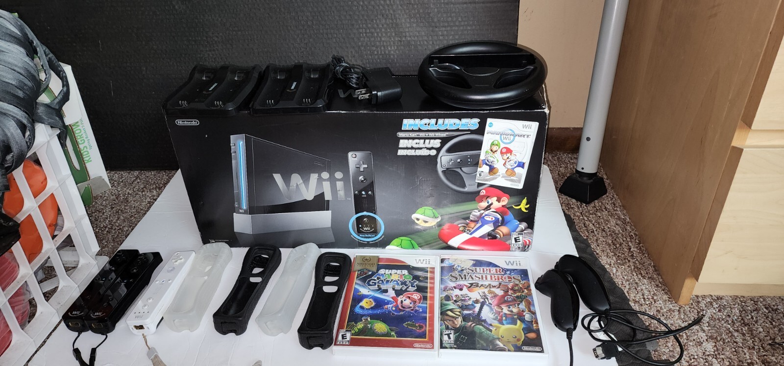 Nintendo Wii Mario Kart Pack Black Console (NTSC-U/C (US/CA)) Tested And Works.