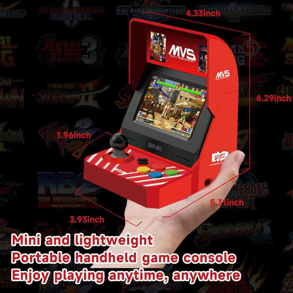 NEOGEO MVS Mini Arcade Console – 45 Preloaded Classic SNK Games (KOF, Metal Slug