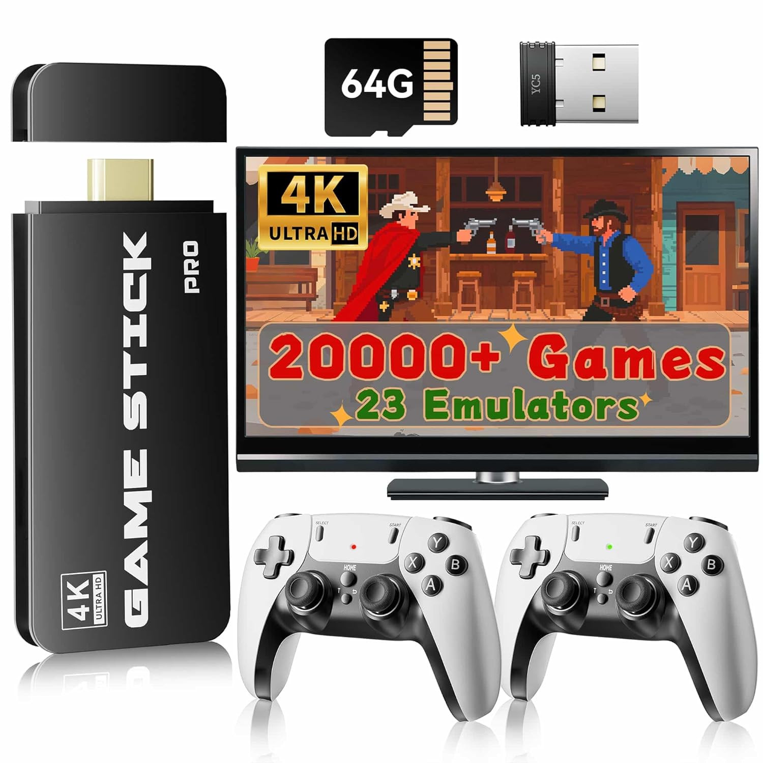 2026 New Upgrade Retro Gaming Console Pro, Video Games Consoles with 4K HDMI, Bu