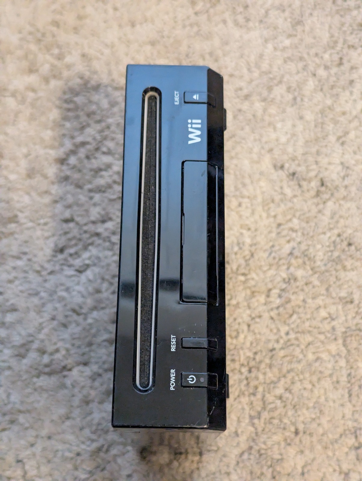 Nintendo Wii Console RVL-101 512MB Black with Cords and Sensor -NO REMOTE/GAMES