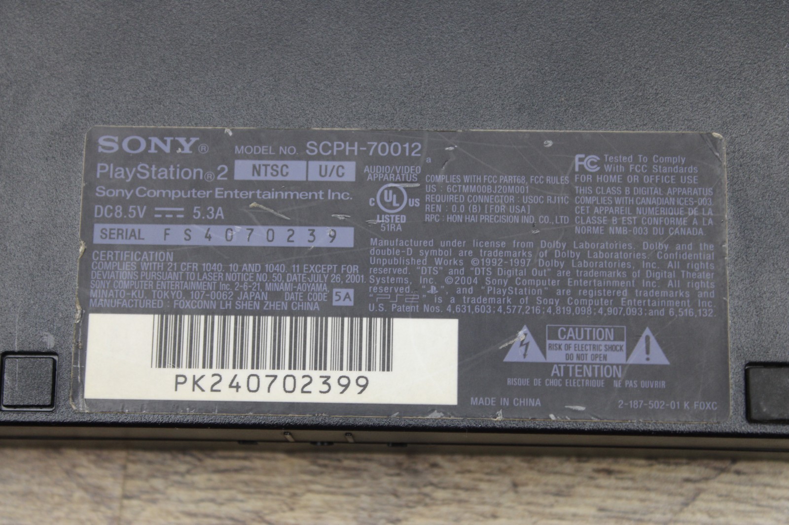 Sony Ps2 Slim SCPH-70012 Playstation 2 Console Only Tested And Working