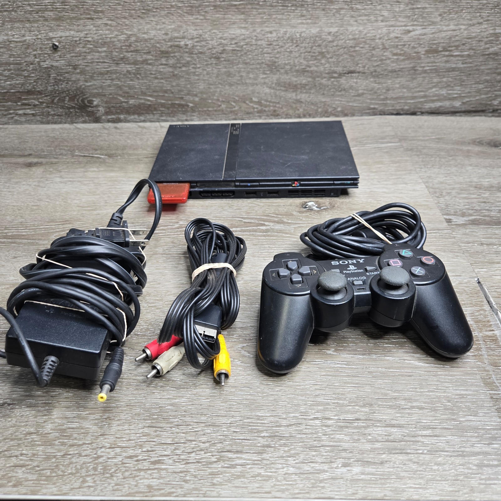 Sony PlayStation 2 PS2 SLIM Game System Gaming Console Bundle Scph-77001 +5Games