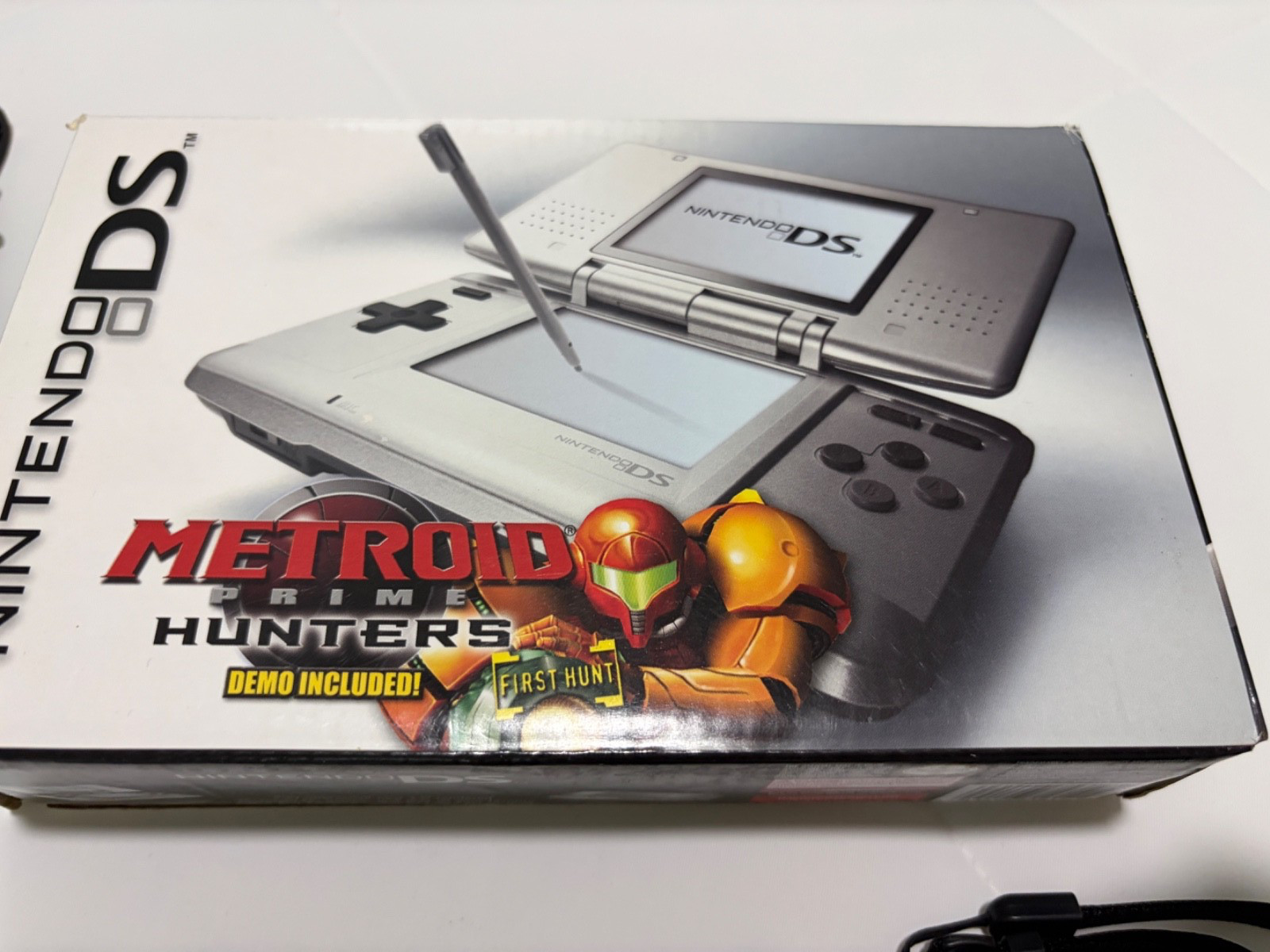 Nintendo DS Handheld Silver Console NTR-001 – Hinge Broken – Nintendogs Graffix
