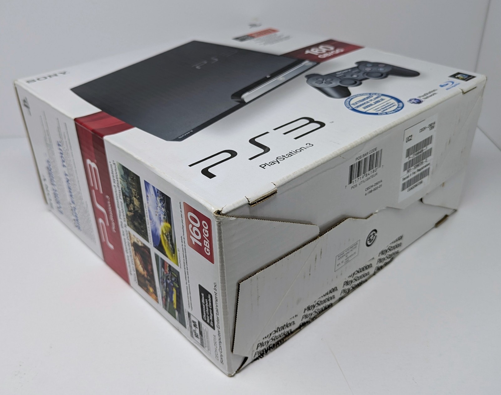 PlayStation 3 PS3 Slim 160GB Console CECH-2501A Bundle w/ Box & 3 Games!