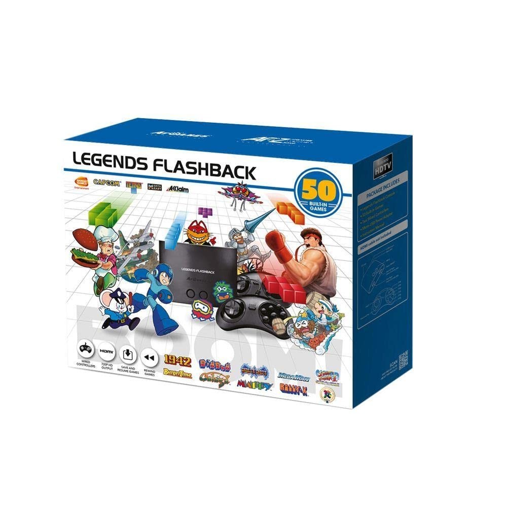 Multiplayer Fun: Legends Flashback Boom! HD Console with 50 Games & Controllers