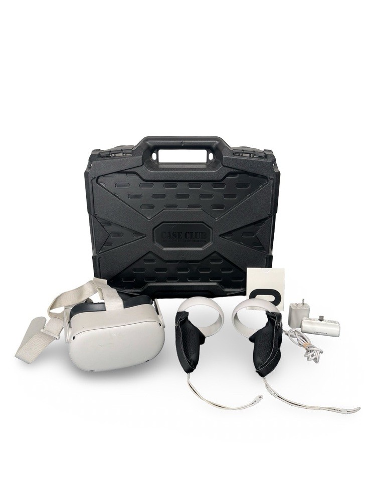 Meta Oculus Quest 2 256GB VR Headset w/ Controllers & Case Used KW49CM