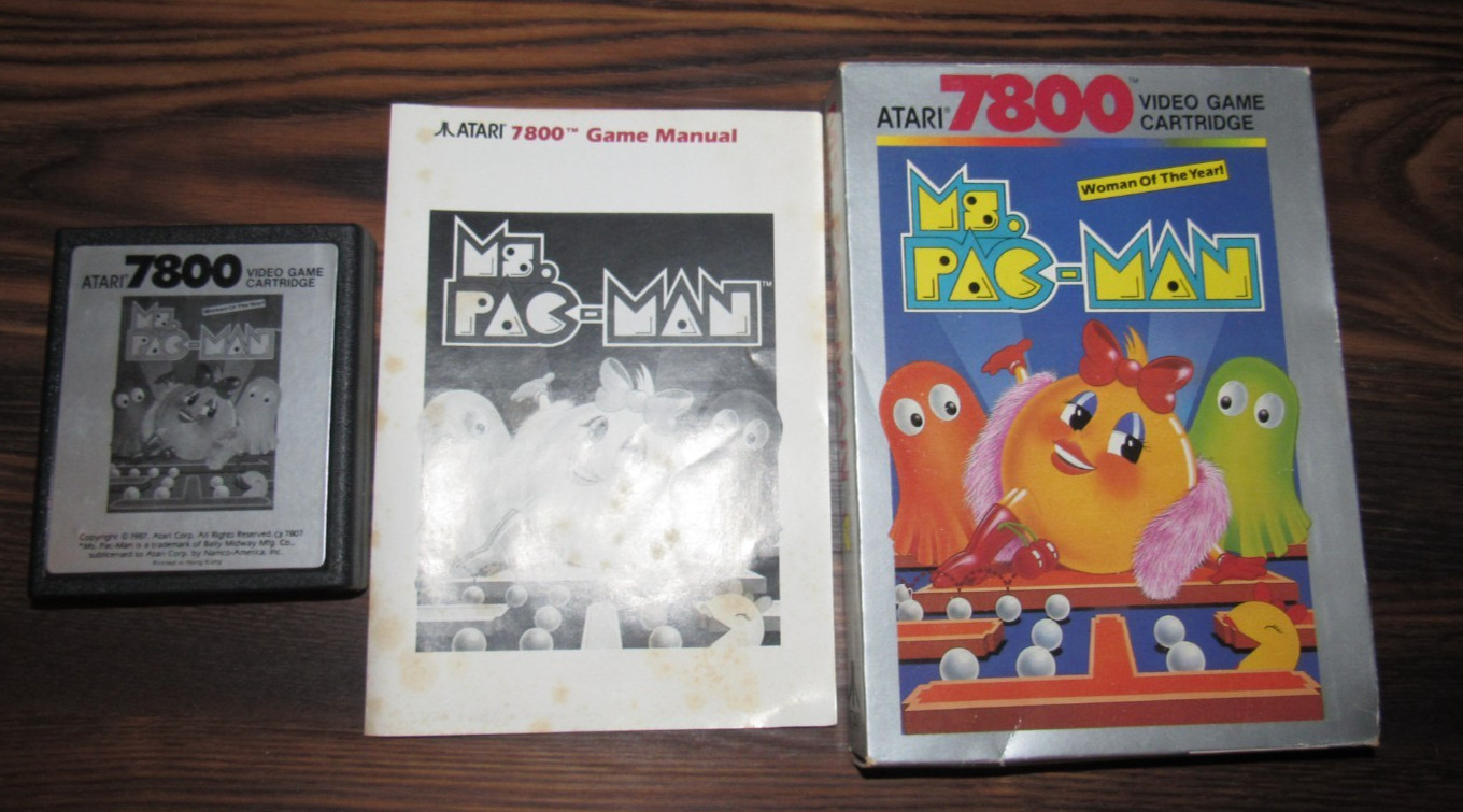 Atari 7800 Video Game Console with 16 CIB games MS Pac Man Donkey Kong JR Galaga