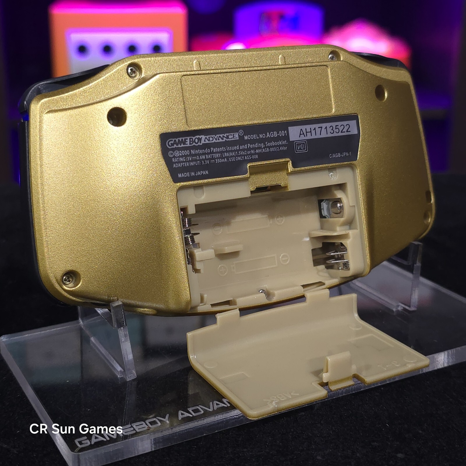 Gold Pokemon Game Boy Advance GBA Console with iPS V5 Backlight Backlit LCD MOD