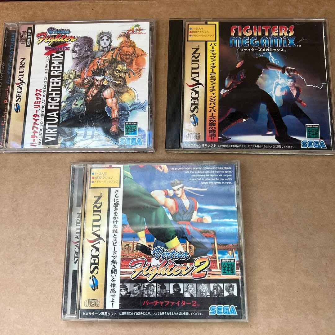Sega Saturn HST-3200 Gray Console 2Controllers 8games tested working s2082M