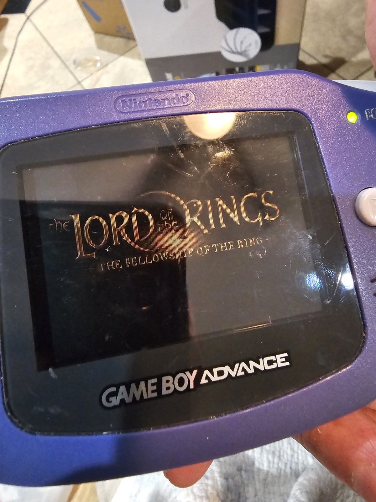 Nintendo Gameboy Advance Indigo Purple AGB-001 Handheld W/6 Games Lord Of Rings