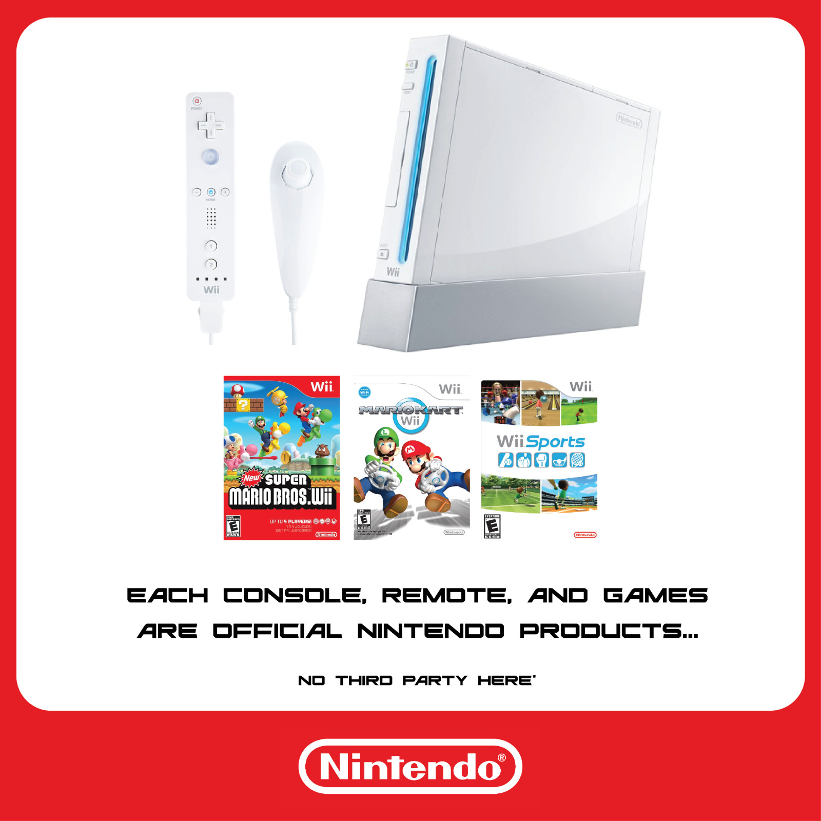Nintendo Wii Game Console Bundle Picker ~ Mario Kart, Wii Sports, Mario Bros.