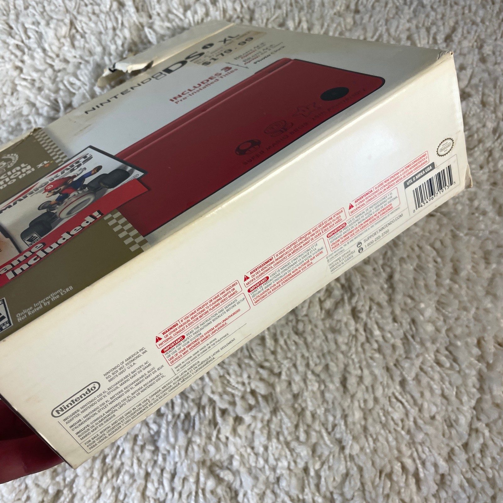 Nintendo DSi XL 25th Anniversary Super Mario Bros. Red Handheld UTL-001 in Box