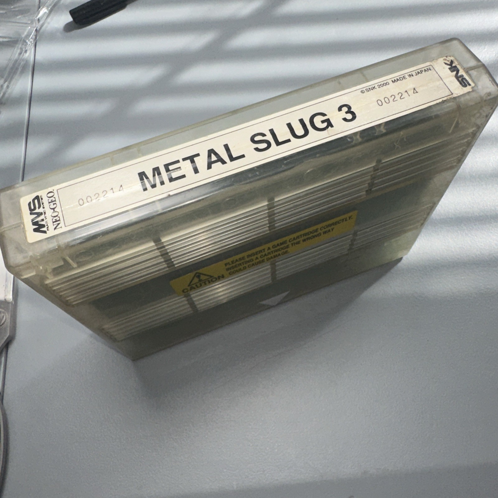 USA Metal Slug 3 SNK Cartridge Neo Geo MVS Clear Tested & working Authentic