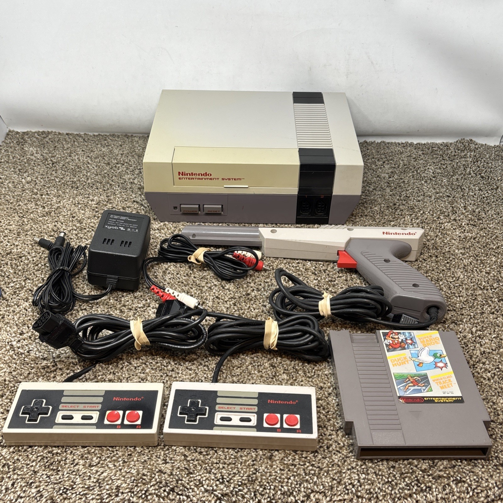 1985 Original NES Nintendo System Console + New 72 Pin Authentic Tested Bundle