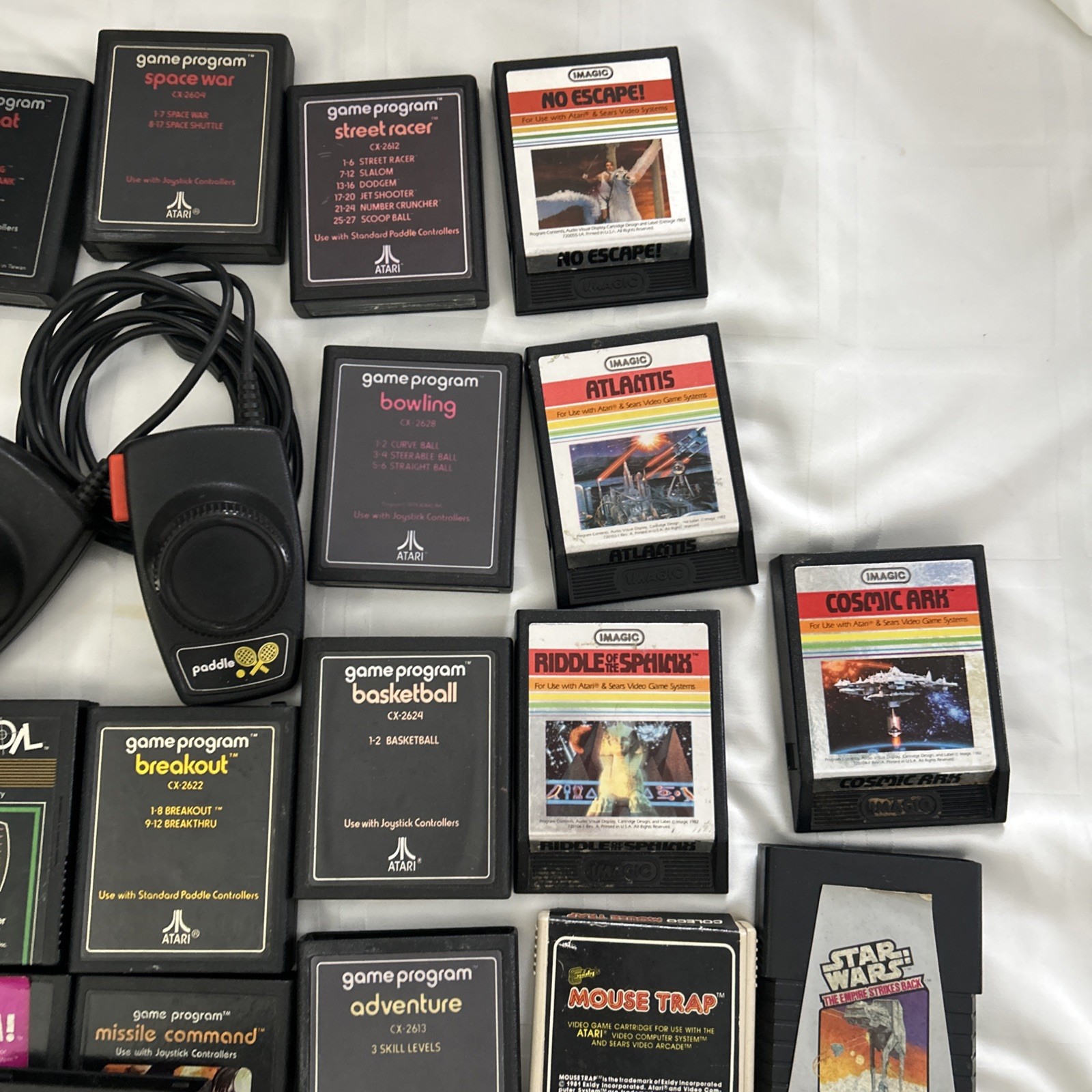 Atari 2600 JR Rainbow Console w/ Paddles, 48 Games & Some Manuals