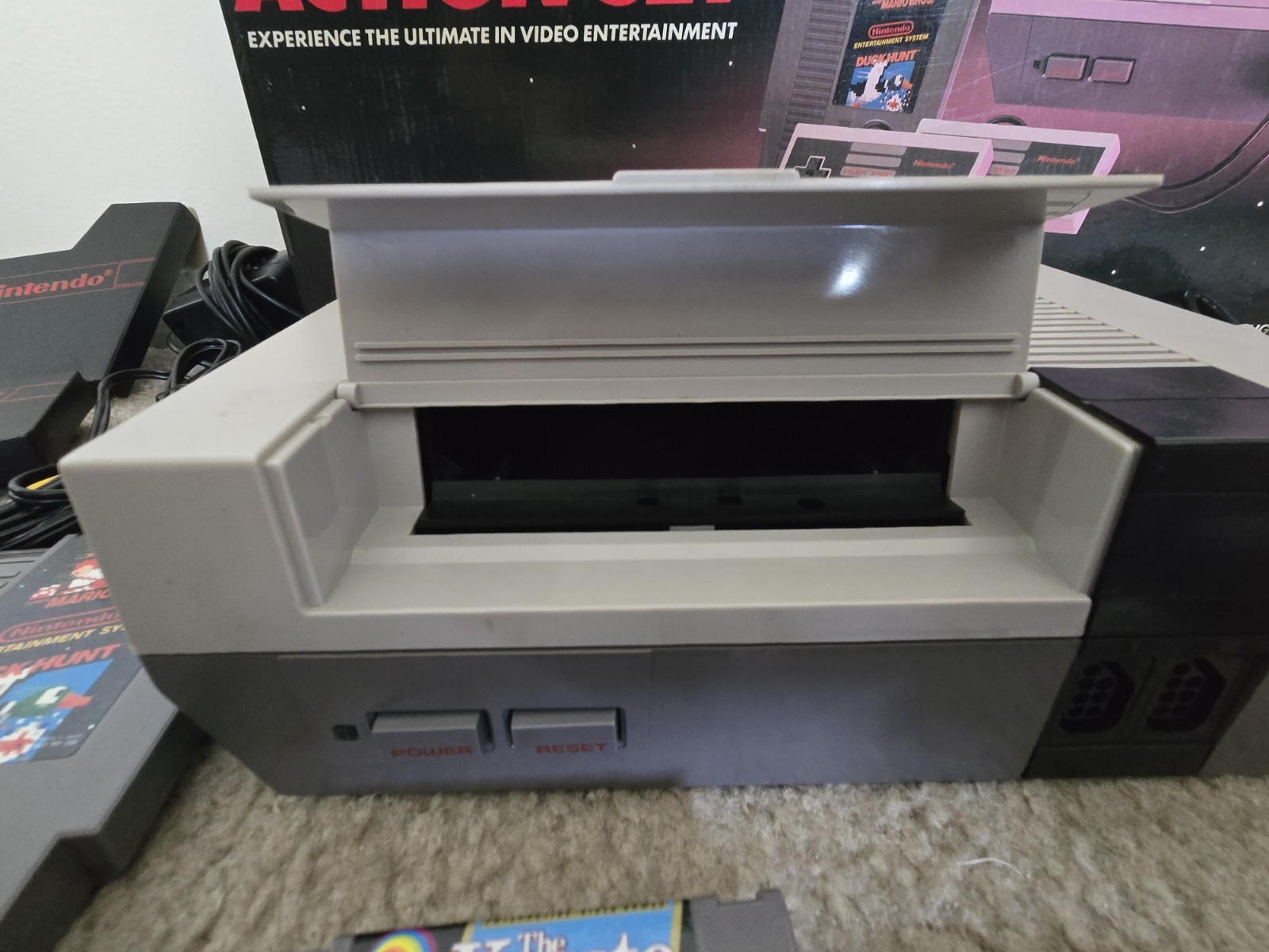 Nintendo NES Action Set Home Console Complete In Box With 6 Games, 2 Controllers