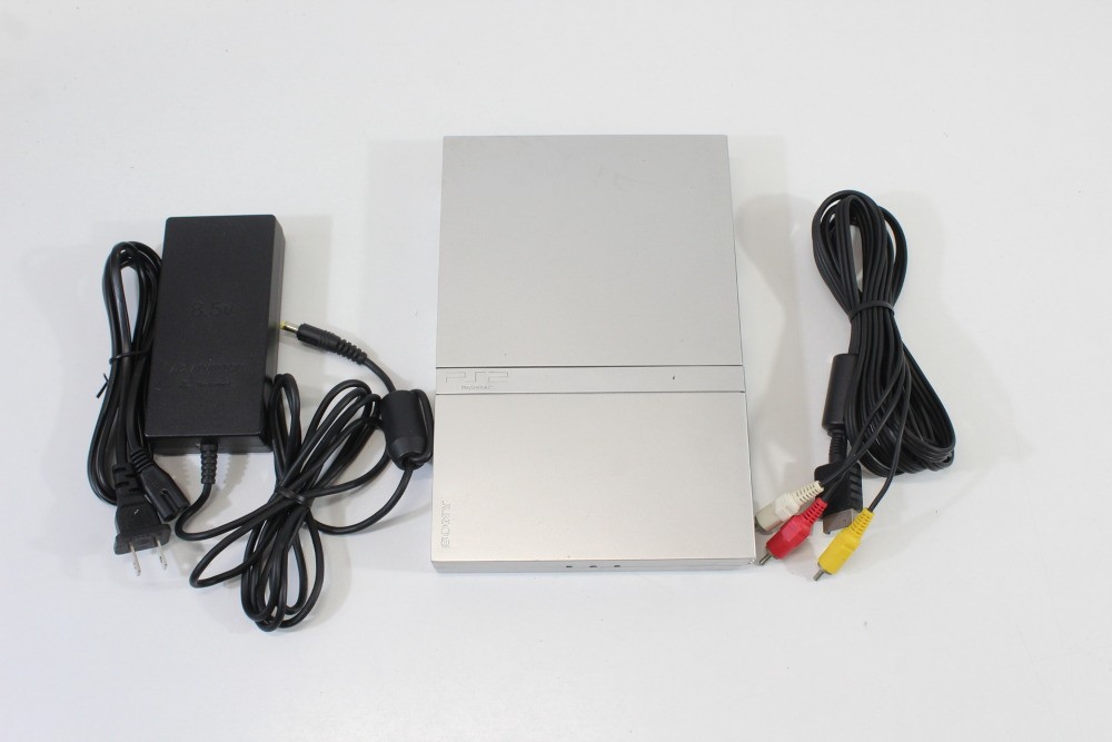 PlayStation 2 PS2 Slim Silver Console SCPH-75000 AC AV NTSC-J Japan WORKS GREAT