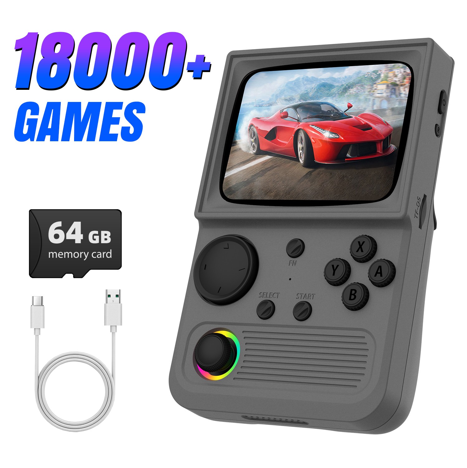Retro TV Handheld Game Console 3.5» IPS Screen 22000