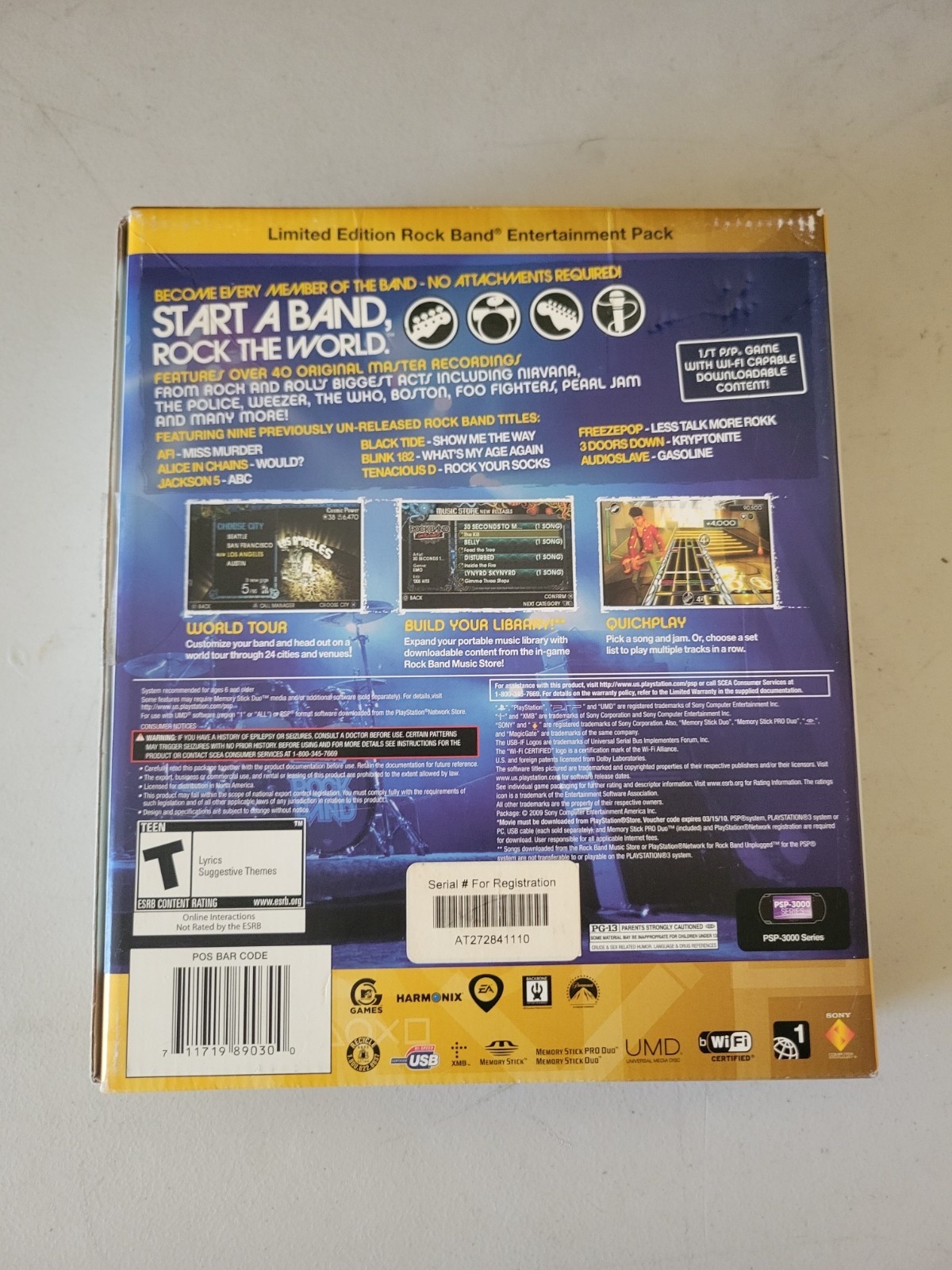 Sony PlayStation PSP Limited Edition Rock Band Entertainment Pack READ DESCRIP.