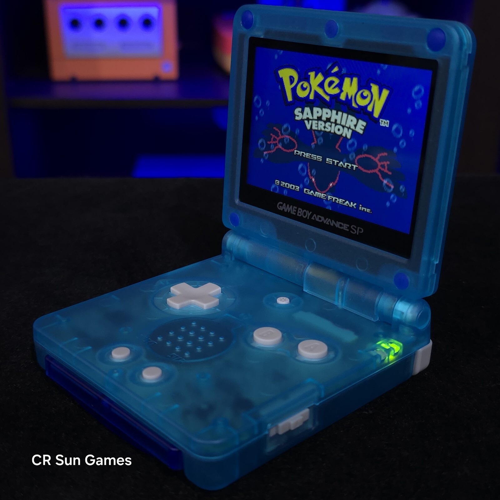 Clear Blue Nintendo Game Boy Advance GBA SP IPS Screen MOD Adjustable Brightness