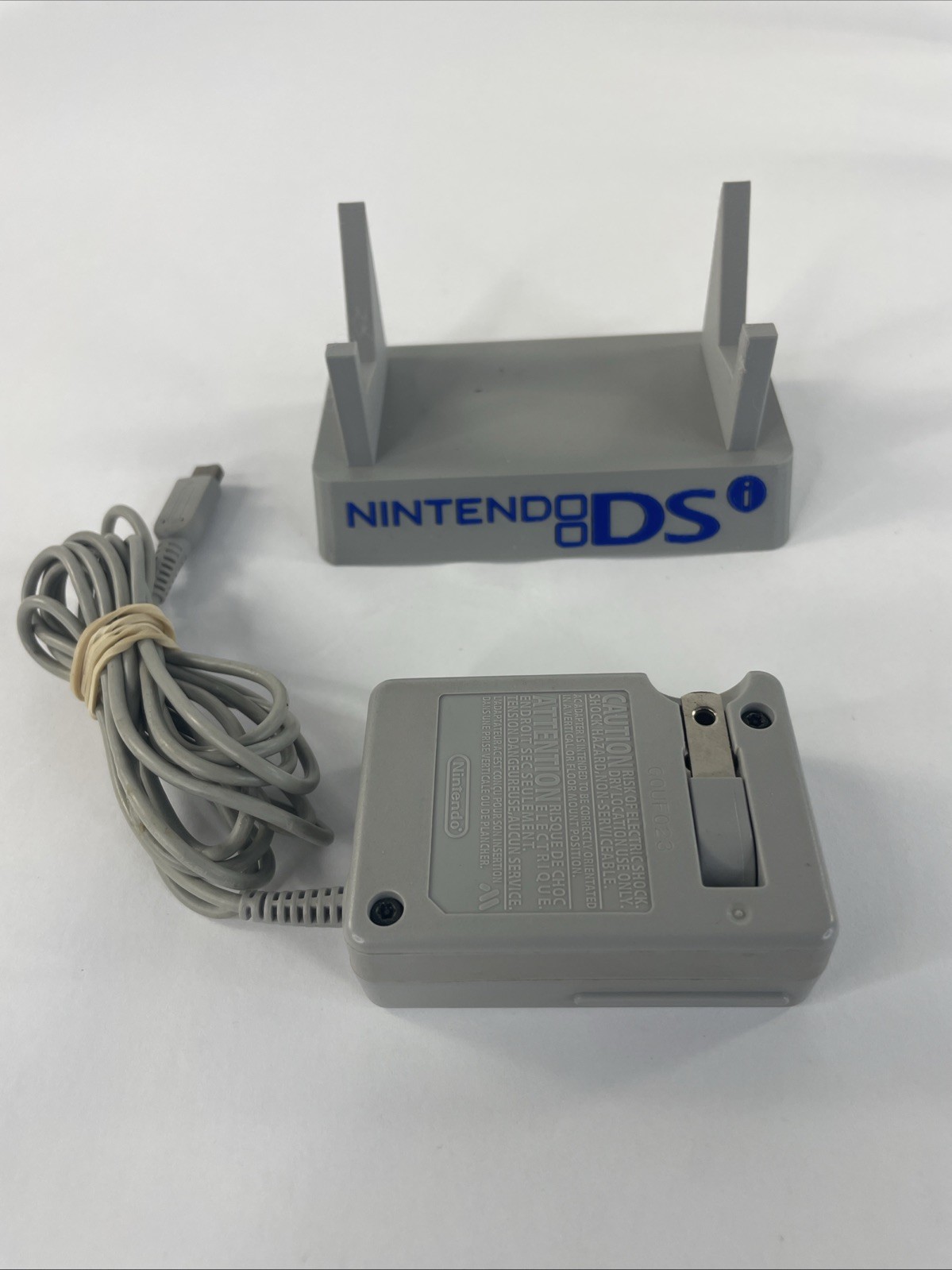 Nintendo DSi Launch Edition White W Charger And 3D Printed Stand TESTED