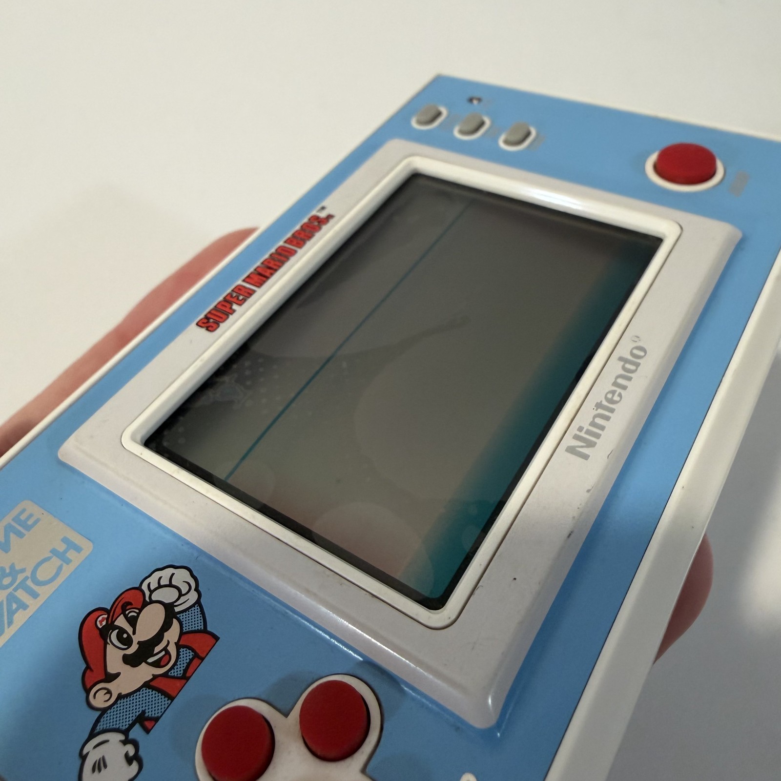 Nintendo Game & Watch 1988 Super Mario Bros Blue Handheld Tested Working Console