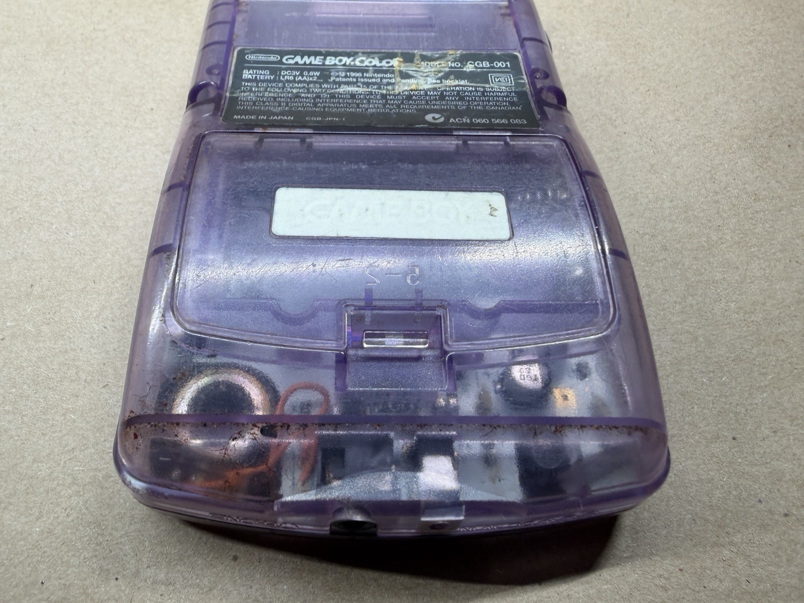 Nintendo Game Boy Color Handheld System Atomic Purple *Has Cosmetic Wear* Tested