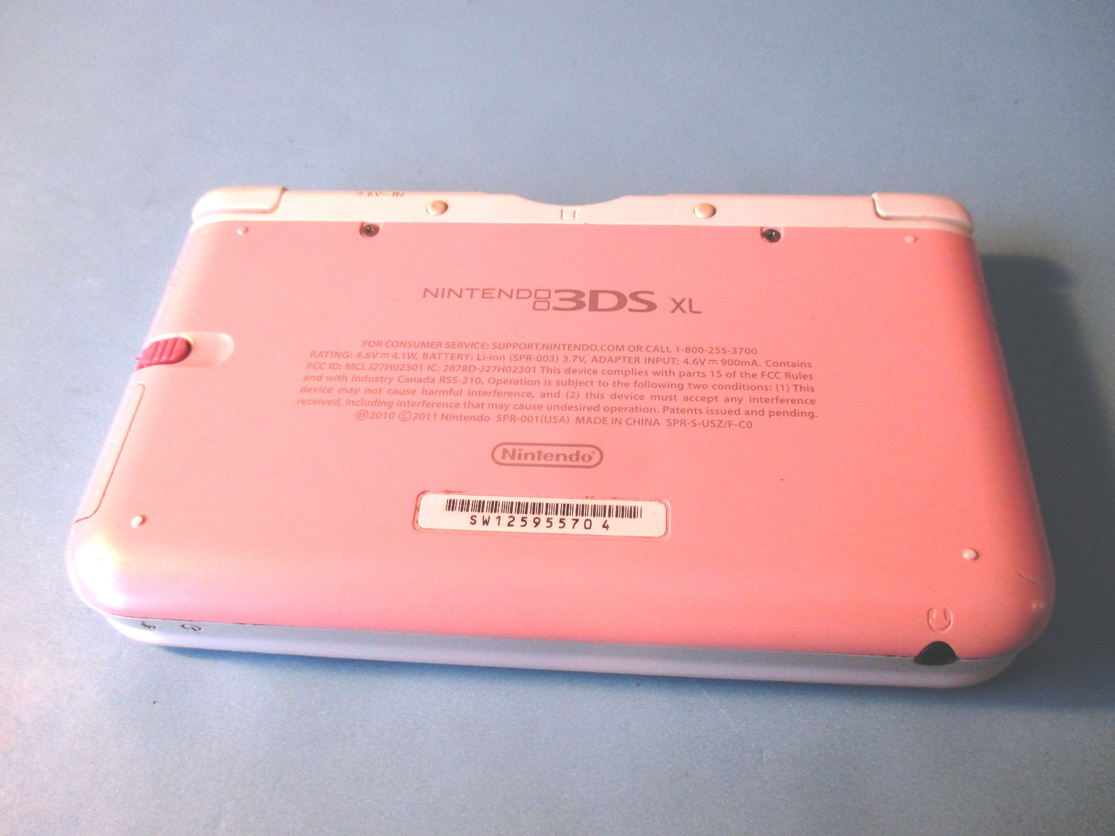 Nintendo 3DS XL White & Pink Handheld System w/Charger FREE Ship!