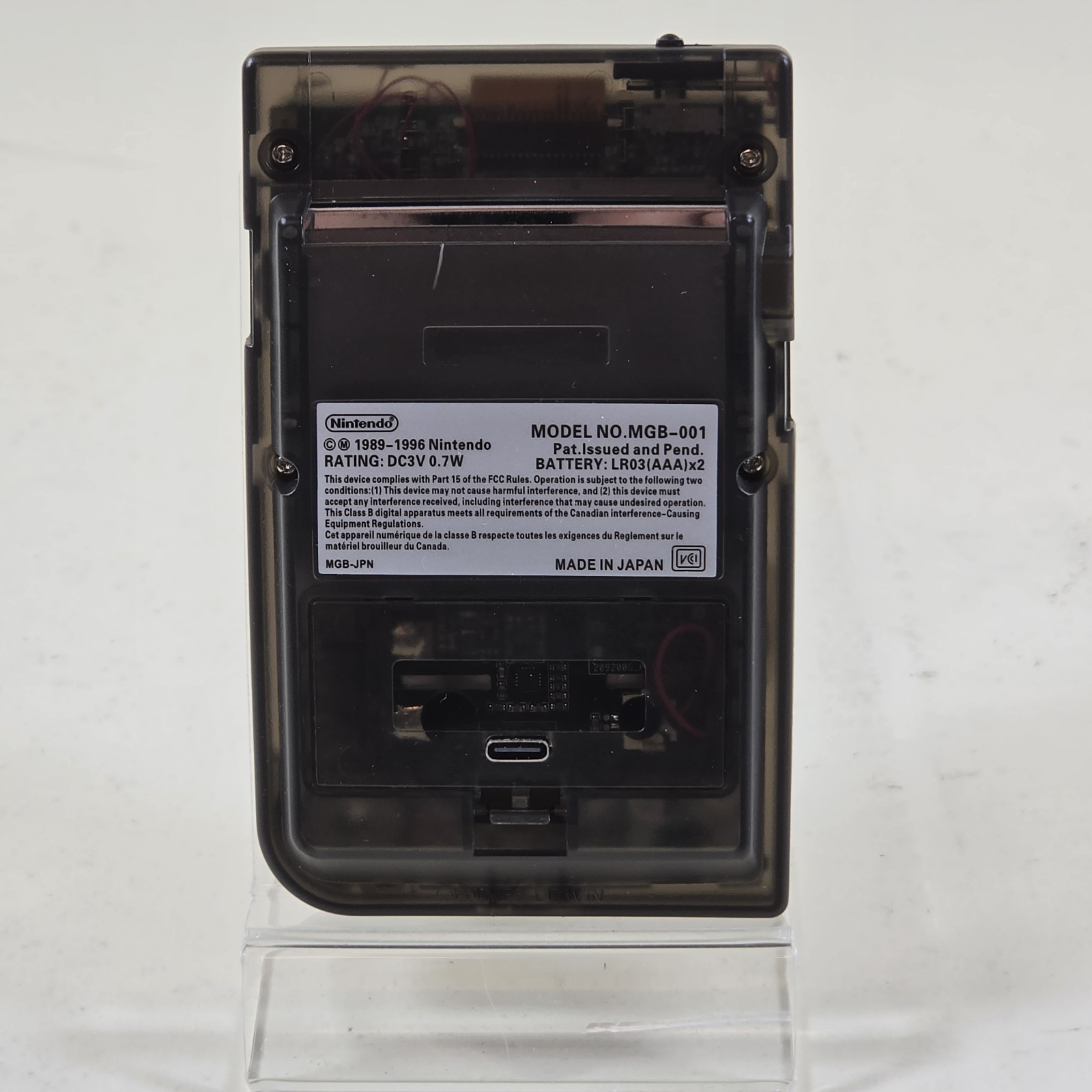 Custom Game Boy Pocket GBP [Clear Black] W/ Laminated IPS Screen & USB-C Battery