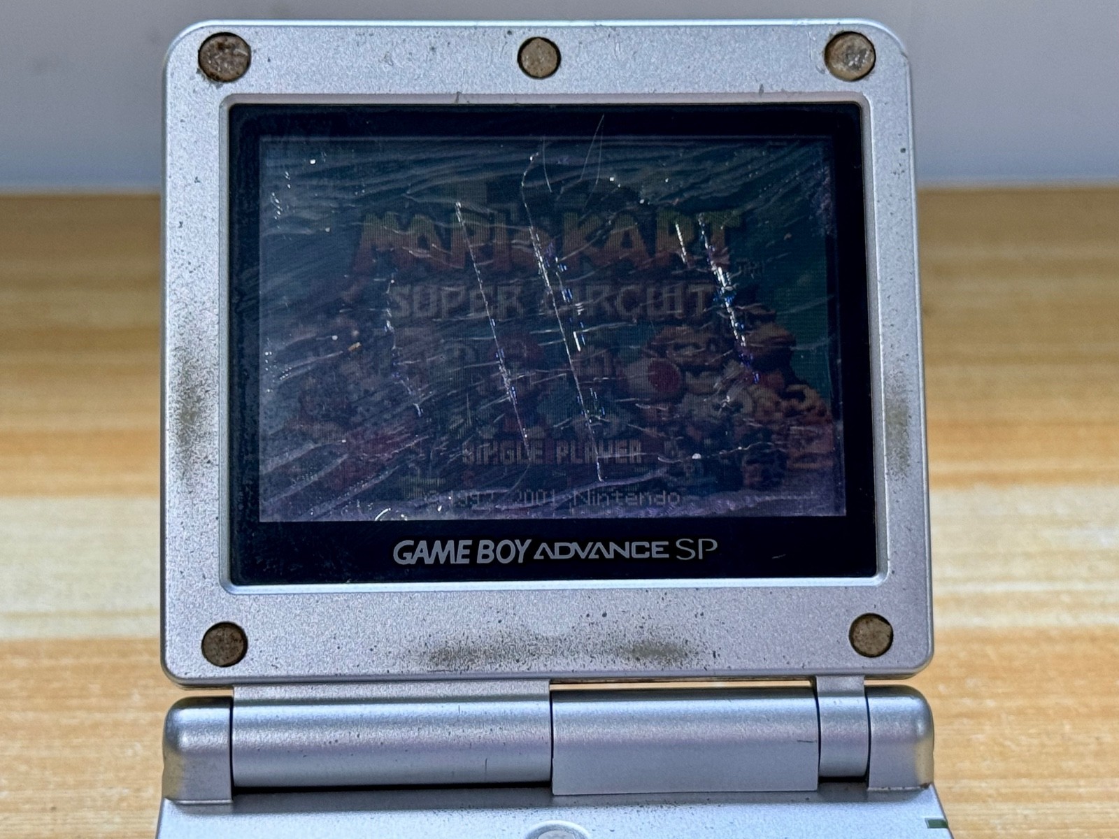 Nintendo Gameboy Advance SP AGS001 Ice Metallic Silver Handheld System Console