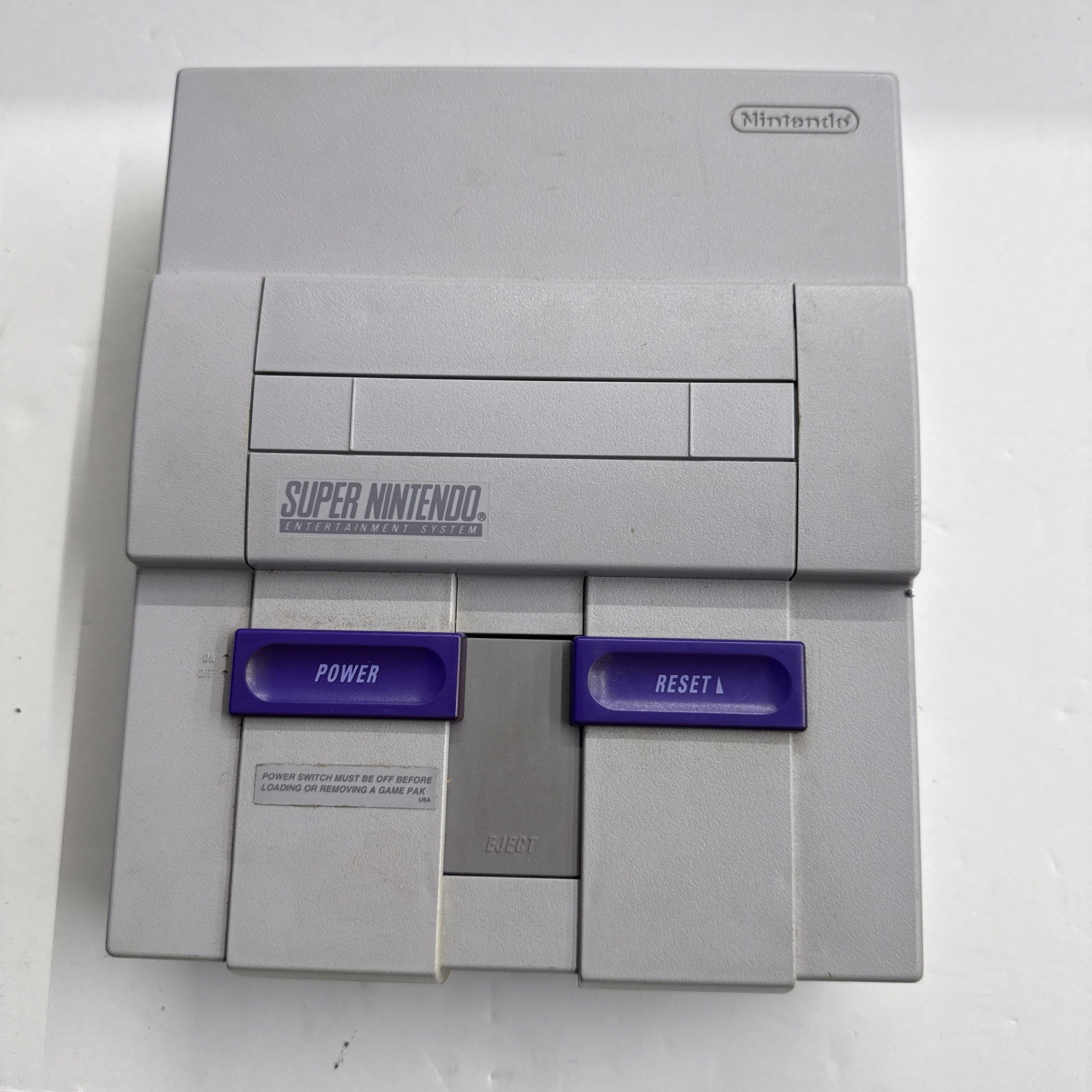 SNES – Super Nintendo Home Console – Gray W/ Cables Game Controller Tested #2906