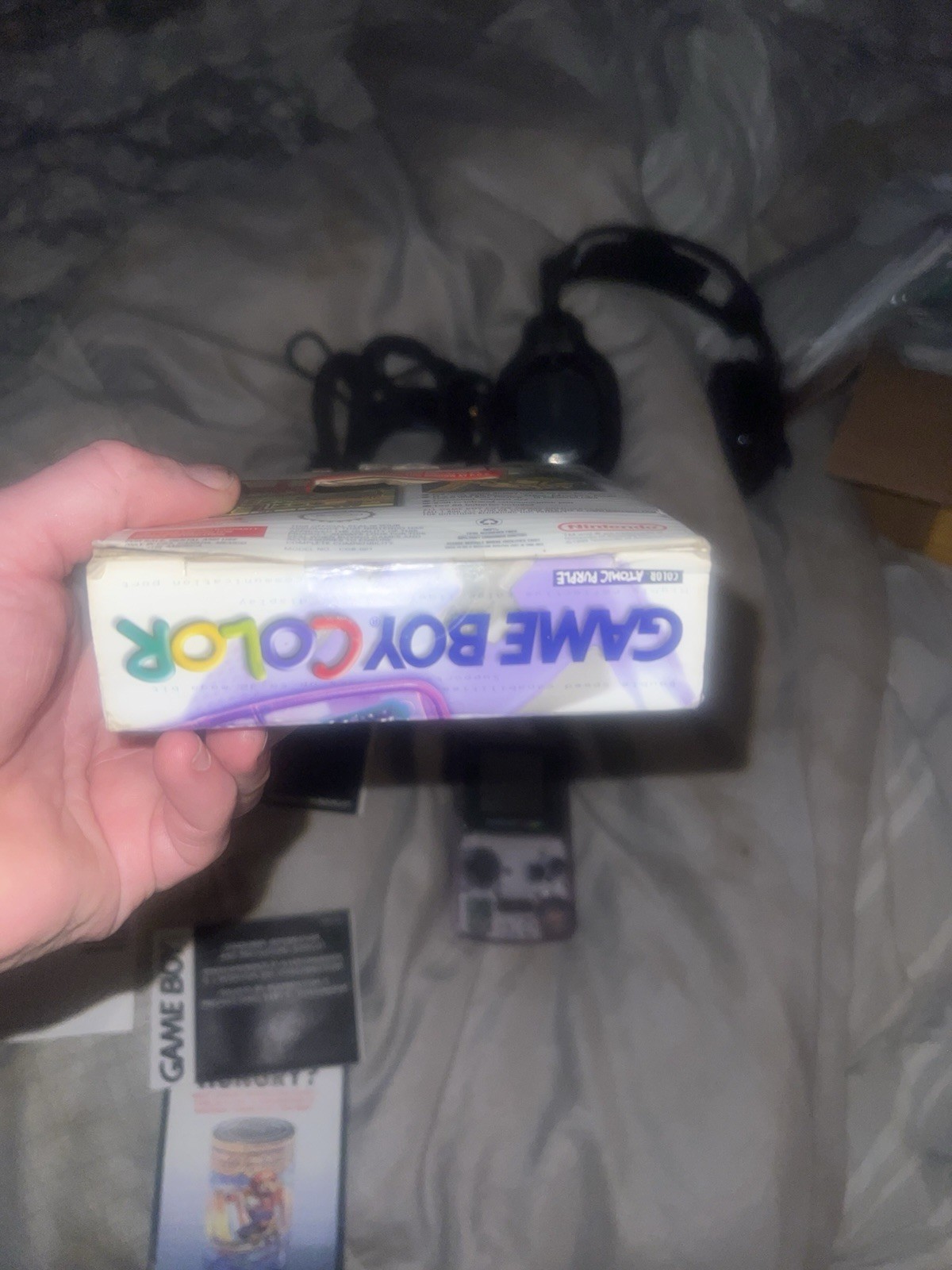 Nintendo Gameboy Color GBC Atomic Purple CGB-001 Handheld System Complete in Box