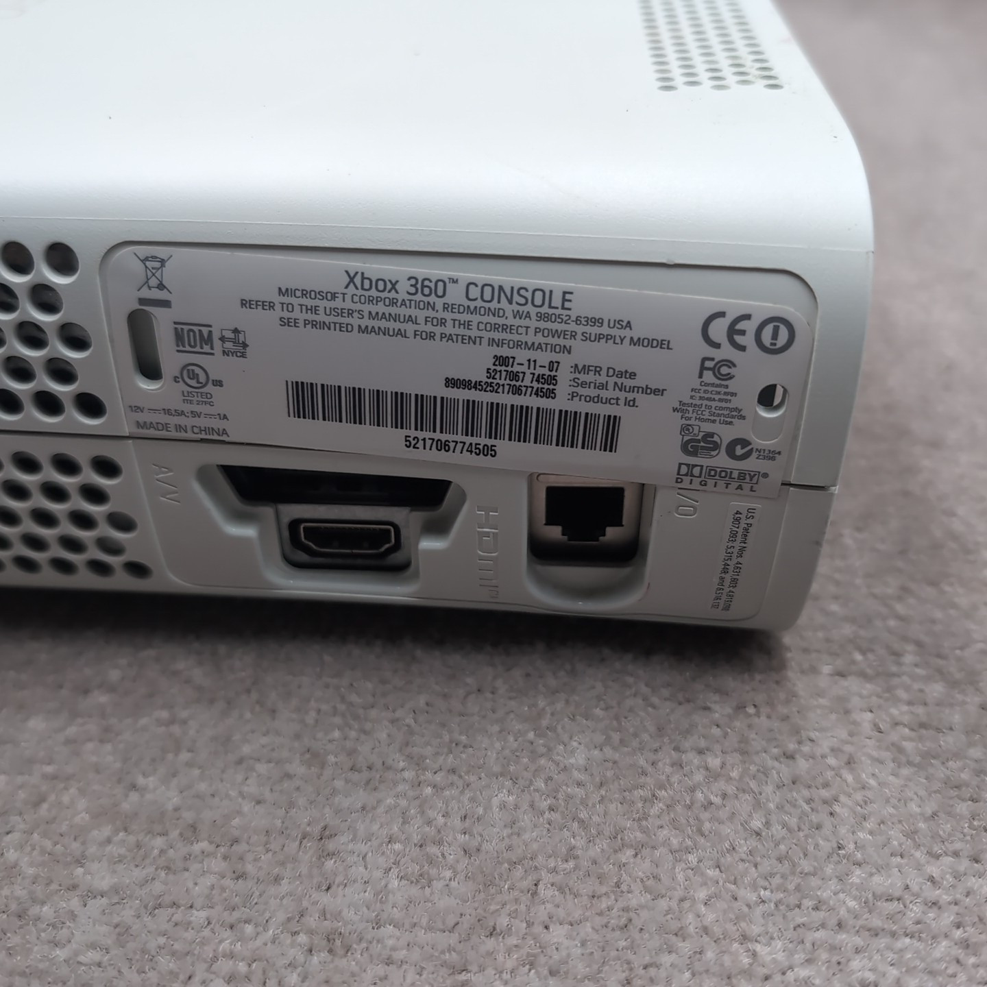 Microsoft Xbox 360 Game Console Hdmi for Parts/Repair Red Ring