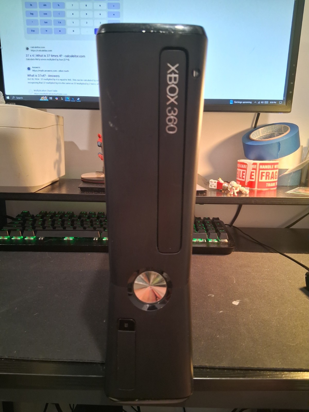 Microsoft Xbox 360 Black Matte Console UNTESTED For Parts Includes 4x…