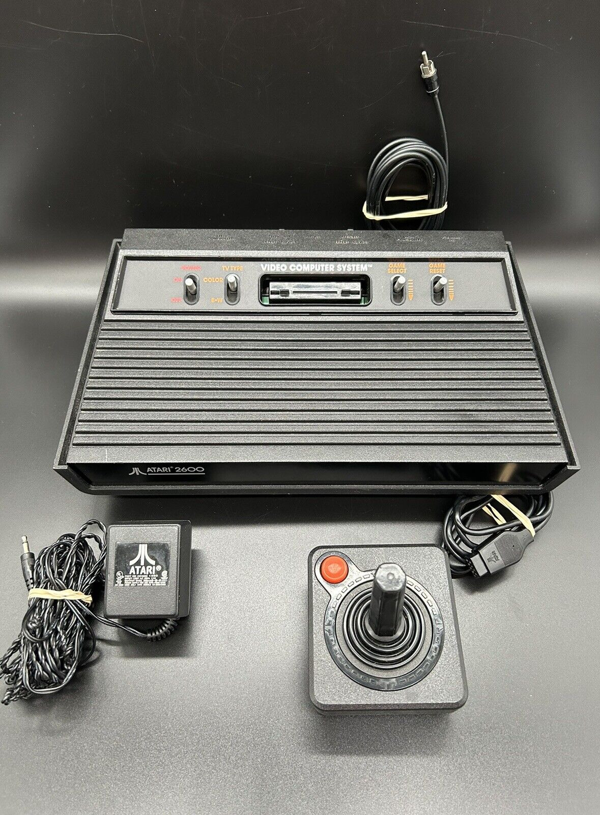 Atari 2600 Darth Vader Black Console 1 Controller OEM Power Cord Tested WORKS!!!