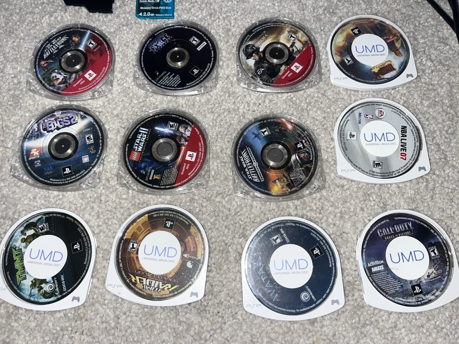 PSP 2001 Black Game Console With 12 Games