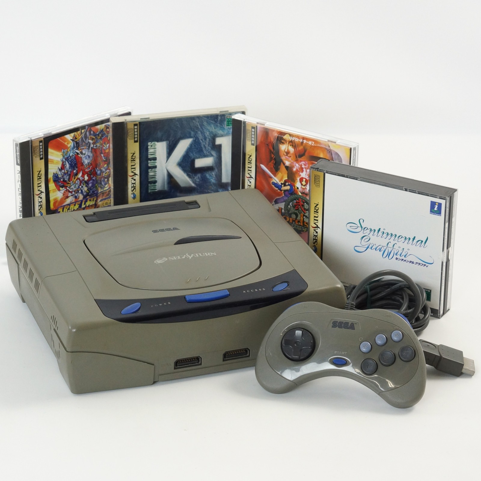 Sega Saturn Grey Console HST-3200 Tested System Made in Japan 4Games NTSC-J 6239