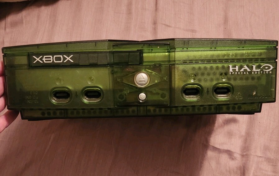 Microsoft Xbox Halo Special Edition Green Console w/ 2 Controllers- Tested/Clean