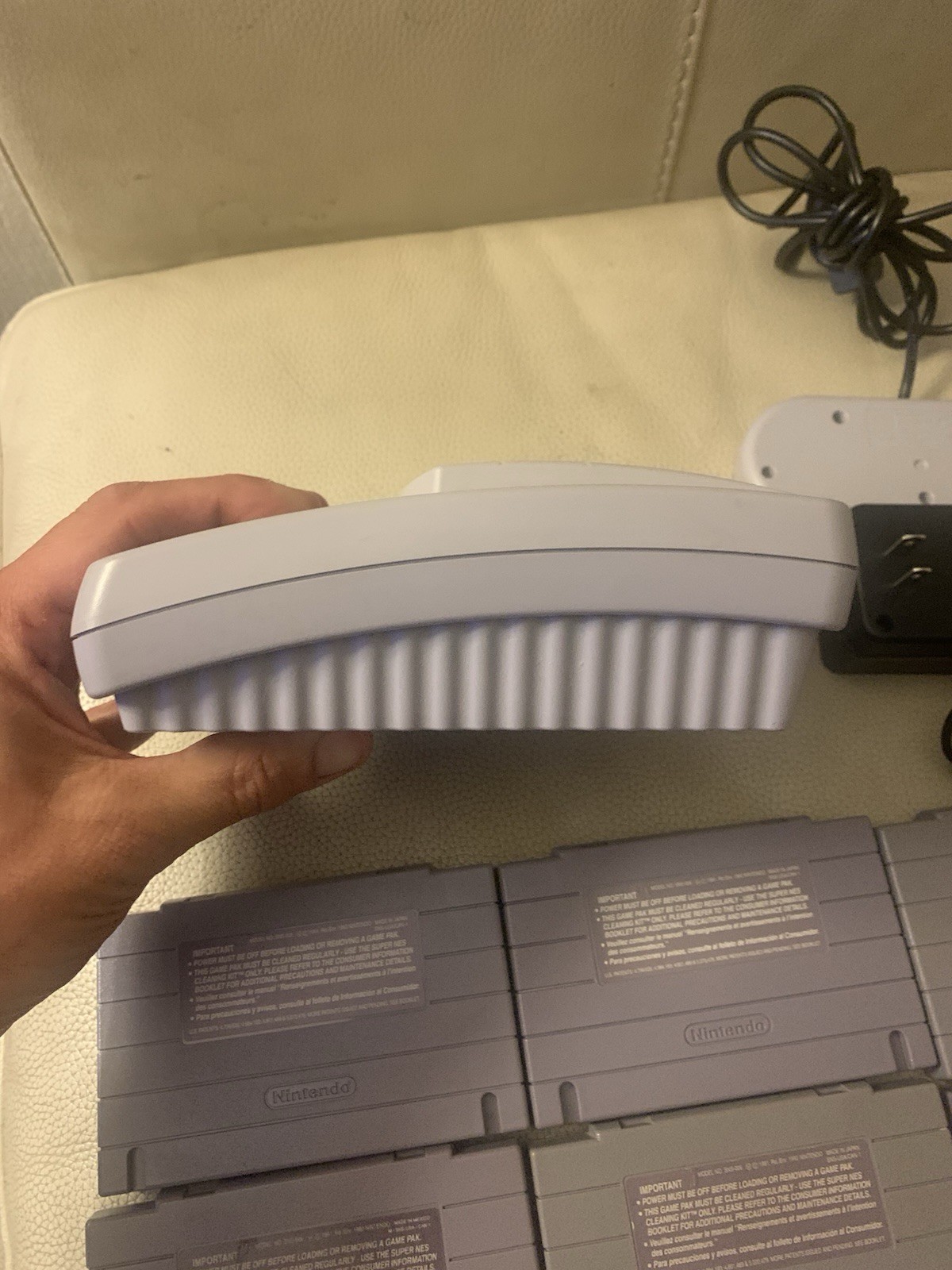 Super Nintendo SNES JR Console SNS-101 Bundle With 10 Games And 2 Controllers.