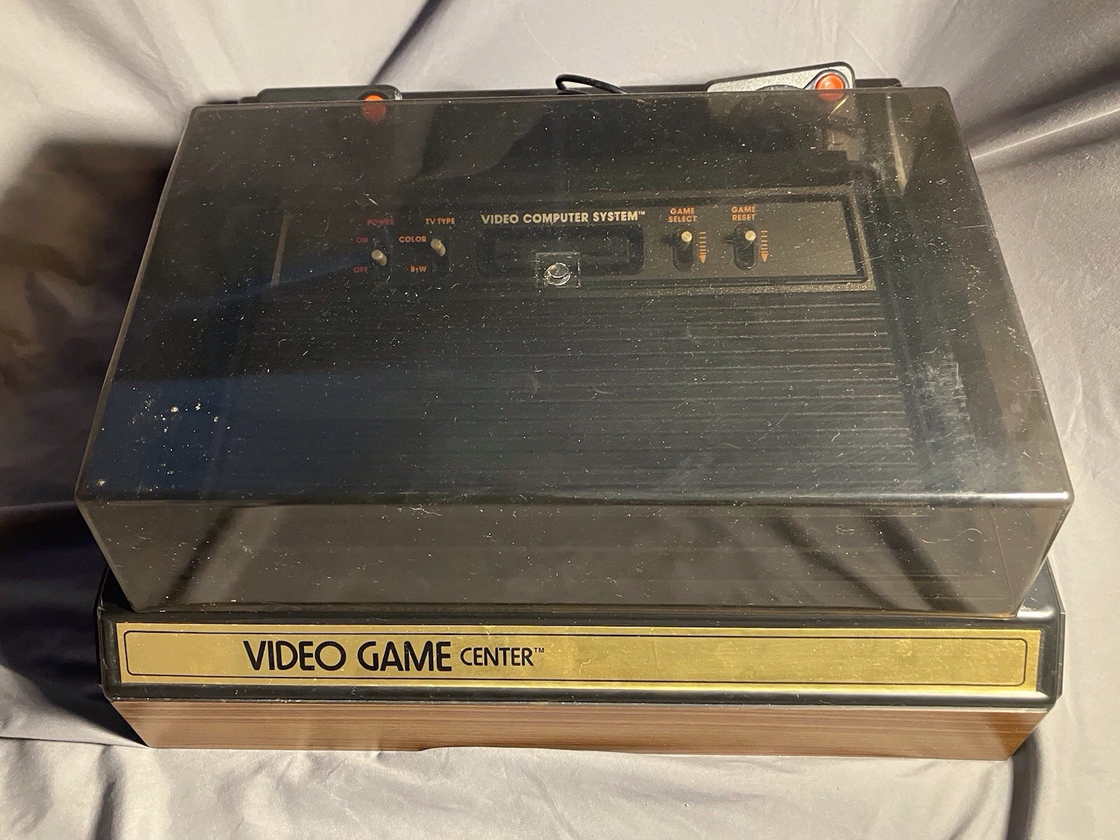 Atari CX-2600 CONSOLE-Joysticks, Power Supply, Switch & Game Case UNTESTED AS-IS
