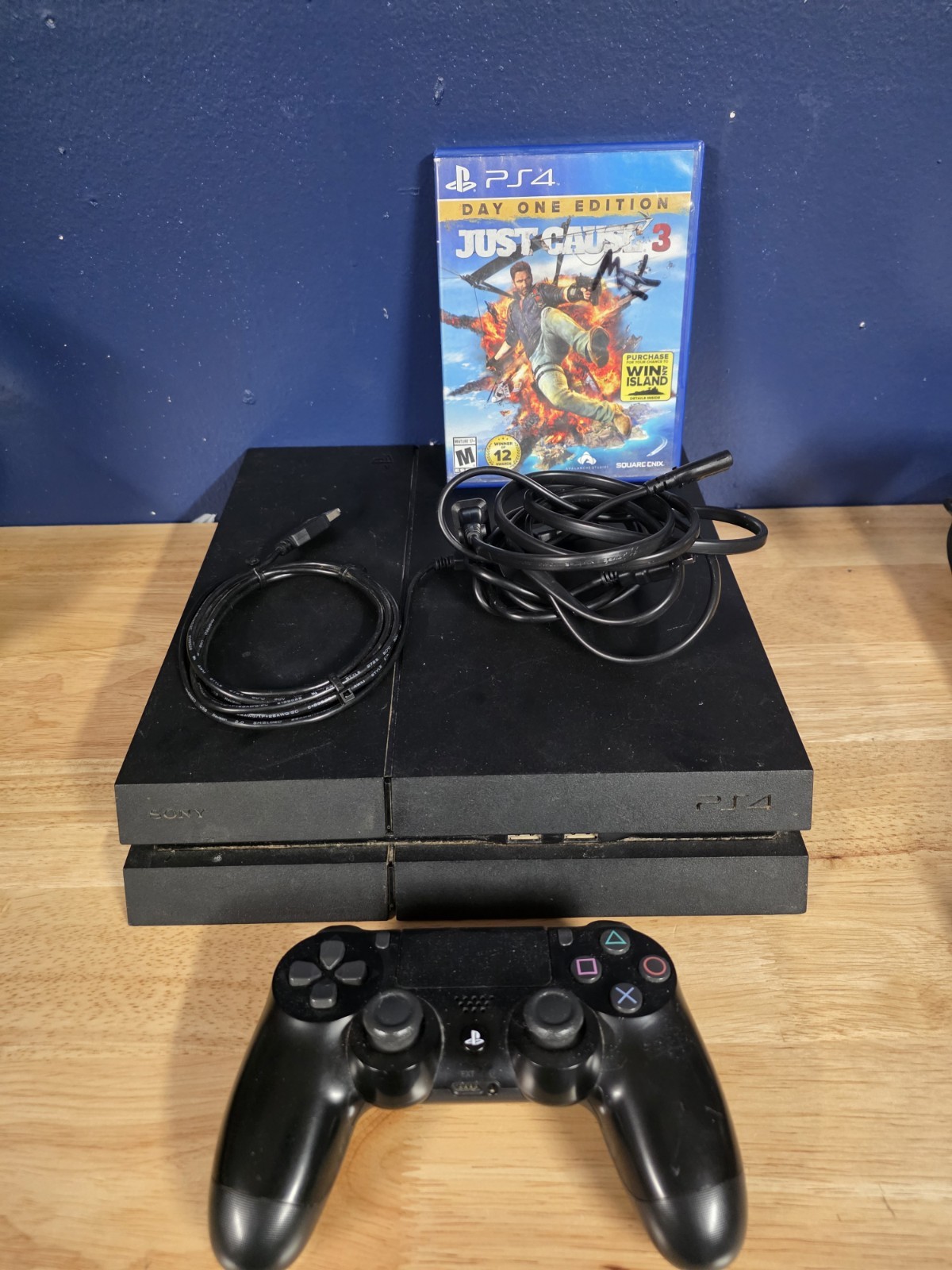 Sony Playstation 4 500GB Black Console PS4 W/ Controller & Cords Tested Working