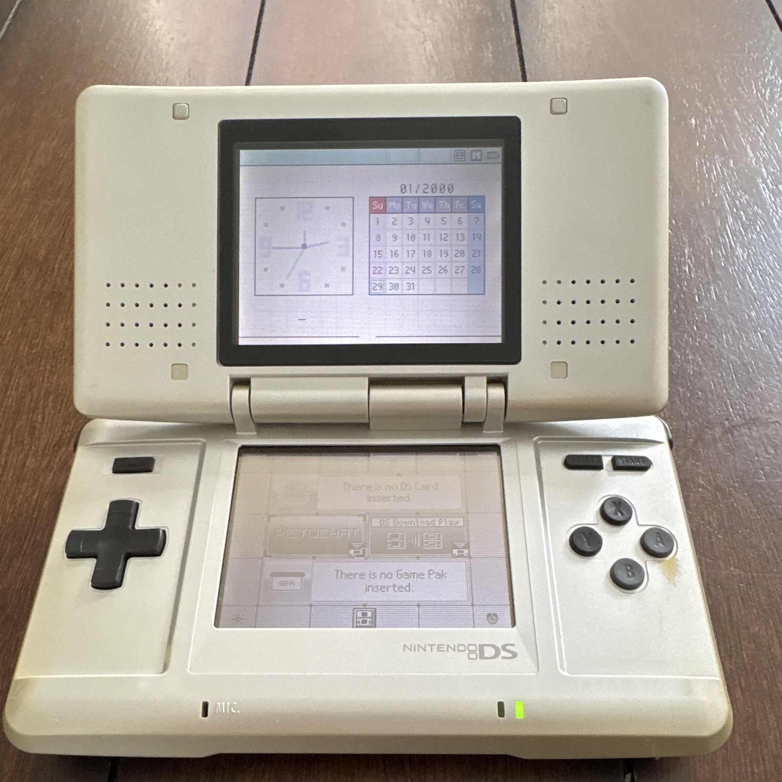 Nintendo DS Silver Dual Screen Touchscreen Handheld Console NTR-001